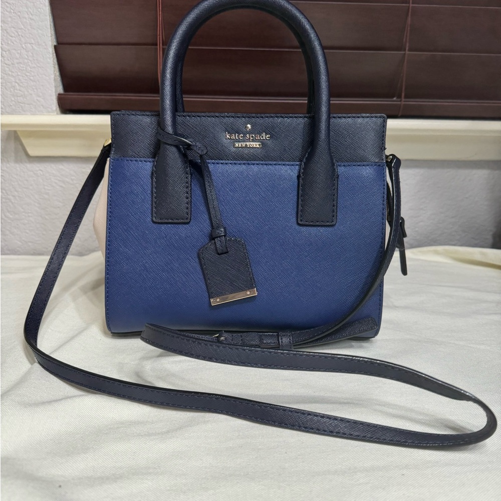 Kate Spade Cameron Street Mini Candace crossbody bag - creme & blue - preowned